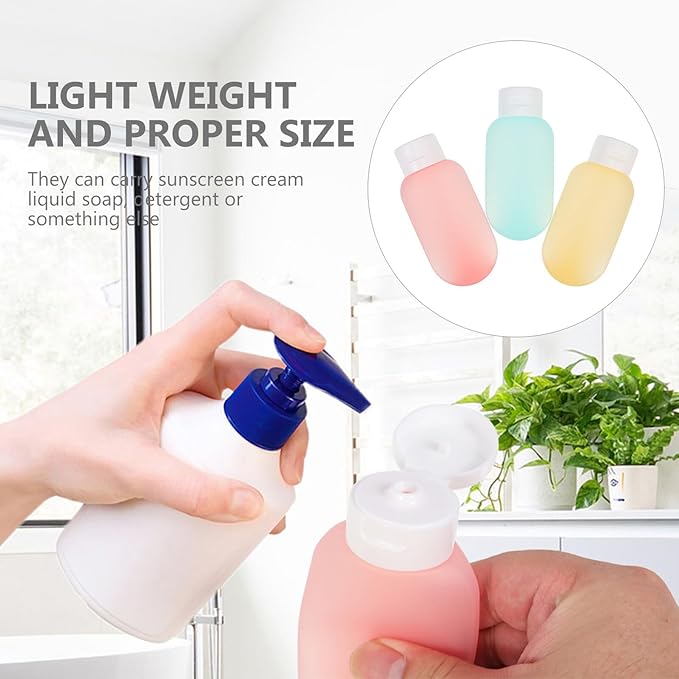 3pcs 60ml Colorful Squeeze Lotion Bottles with Flip Caps Leak-proof Travel Storage Containers for Shampoo, Body Wash, and Toiletries