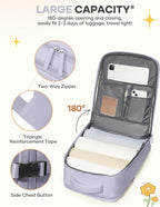 Carry On Backpack Personal Item Travel Backpack For Women Airline/Flight Approved Waterproof Sports Luggage Casual Daypack Small Hiking Backpack Purple