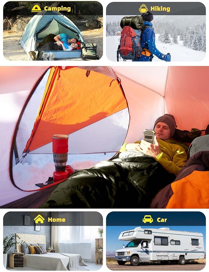 Bessport Mummy Sleeping Bag | 15-45 ℉ Extreme 3-4 Season Sleeping Bag for Adults Cold Weather– Warm and Washable, for Hiking Traveling & Outdoor Activities