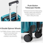 Hanke 14 Inch Underseat Carry On Luggage with Wheels Hard Shell Suitcases Carry On Bag Lightweight Small Mini Suitcase Tsa Luggage for Travel. Caribbean Blue.