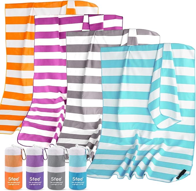 Sfee 2 in 1 Microfiber Oversized Beach Towel, Quick Dry Towel Travel Towel Camping Towel Super Absorbent Compact Lightweight Sports Gym Towels for Beach,Gym, Hiking, Pool, Backpacking, Bath, Yoga