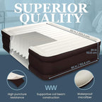 Englander First Ever Microfiber Air Mattress, Microfiber Airbed with Built in Pump Queen Brown/Cream Top