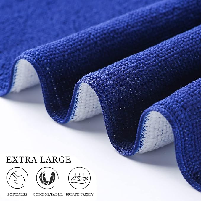 Genovega Oversized Terry Beach Towel 36 x 72 in Soft Extra Large Big Pool Swim Towels for Adult XL Clearance Big Travel Blanket Cruise Vacation Accessories Essentials Lounge Chair Cover Shark