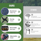 TIMBER RIDGE Folding Camping Table Adjustable Height, 4-6 Person Lightweight Aluminum Roll-up Table for Camping Outdoor Picnic BBQ Backyard Party Support 220 lbs, Black