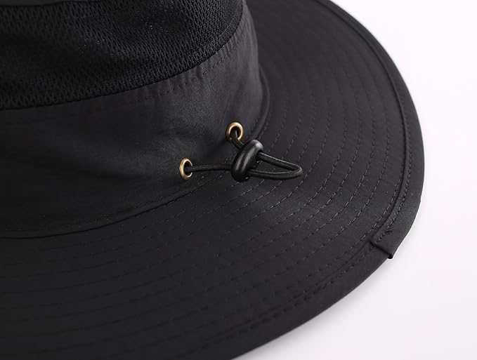 Connectyle Wide Brim Sun Hat for Men Breathable Cowboy Boonie Hat UPF 50+ Sun Protection Bucket Hat for Fishing Hiking
