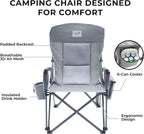 Heavy Duty Portable Folding Camping Chair for Adults with Comfy Padded Backrest | for Outdoor & Sports, Backpacking, Beach, Lawn, Hunting, Tailgating, Fishing | Supports 400 Lbs