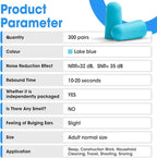 AZEN 300 Pairs Ear Plugs, NRR 32dB Soft Foam Ear Plugs for Sleeping Noise Cancelling, Earplugs for Concerts Shooting Swimming Noise Reduction,Individually Wrapped (Lake Blue)