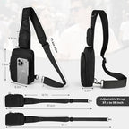 VADOO Sling Bag, Crossbody Bag with Zipper Lock, RFID Blocking & Water Resistant for Men and Women