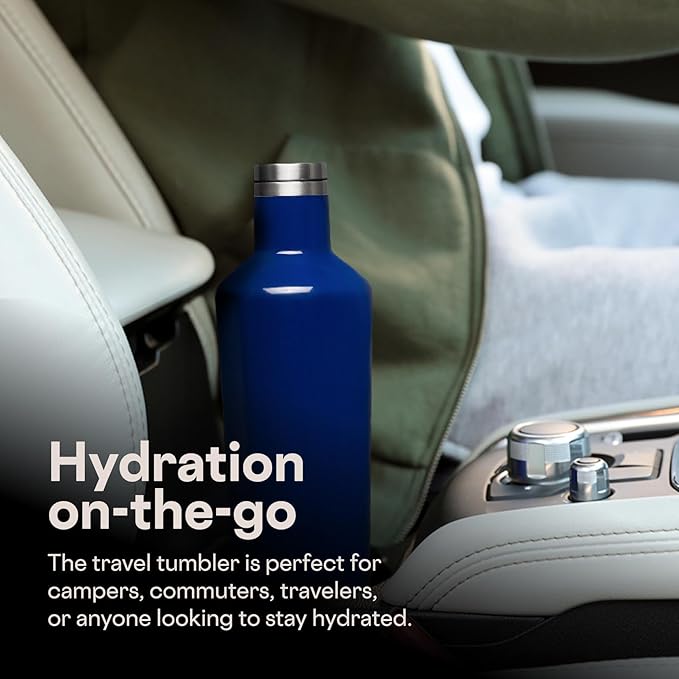 Corkcicle Classic Canteen Insulated Water Bottle - Stainless Steel Reusable Tumbler - Triple Insulated - Keeps Drinks Cold 25 Hours or Hot 12 Hours - Cupholder Friendly - Midnight Navy - 16 oz