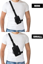 Peicees Small Crossbody Bag for Men Women Mini Sling Bag Travel Running Phone Daypack Cross Body Shoulder Bags, 2 Sizes, Mini Black