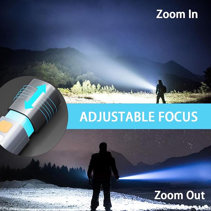 Rechargeable LED Flashlights High Lumens, 20,000 Lumens Super Bright Flashlight with USB Cable and Hook, 3 Modes, Waterproof Flash Light Handheld Powerful Flashlight for Home Camping Emergencies