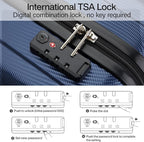 Hanke 16 inch Underseat Carry on Suitcases with Wheels,Lightweight Hard Shell Carry on Luggage with Wheels for Weekender, Small Suitcase,Travel Luggage Christmas Gifts for Birthday （Dark Blue）