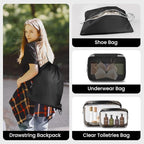 10 Set Compression Packing Cubes, Lightweight Travel Essentials, Stretchable Expandable Storage Bags, Compression Bags for Travel Accessories Luggage Storage Set (10 Pcs, Black)