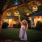 X-PREK 2 Pack Solar Lanterns Outdoor Waterproof Hummingbird Hanging Solar Lantern Flickering Flame Lights Solar Powered Lamps Garden Patio Porch Decoration(Plastics)