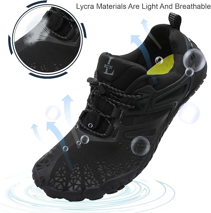 L-RUN Barefoot Water Shoes Women Mens Aqua Sock Athletic Hiking Water Sports Shoes for Swim Beach Pool Sand Diving Walking