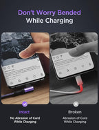 AINOPE USB C Cable 60W 2-Pack 6.6ft Nylon Braided USB C to USB C Cable Type C Charger Fast Charging Right Angle USBC Cable Charger Cord for iPhone 16 Pro Max 15 Plus Samsung S24 S23 iPad Pro Purple
