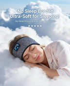 Perytong Sleep Headphones Wireless, Bluetooth Sports Headband Headphones with Ultra-Thin HD Stereo Speakers Perfect for Sleeping,Workout,Jogging,Yoga,Insomnia, Air Travel, Meditation (Tungsten Gray)