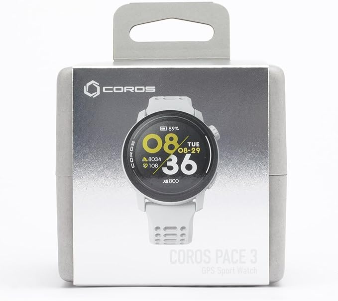 COROS PACE 3 GPS Sport Watch–Lightweight, Comfortable Running Watch, 17-Day Battery Life, Accurate GPS, Heart Rate Monitor, Navigation, Sleep Tracking, Training Plan, Run, Bike, and Ski-White Silicon