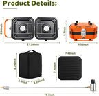 Adjustable 2 Burner Propane Camping Stove With Grill and Carry Bag, 16,000 BTU Foldable Camp Stove, Flame-out Protection, Camping Stove for BBQ/Tailgating, Orange