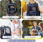 Extra Large Cat Backpack Carrier Expandable Pet Carrier Backpack for Small Dogs Medium Cats Fit Up to 18 Lbs, Dog Backpack Carrier, Foldable Puppy Backpack Carrier for Travel, Hiking,Blue