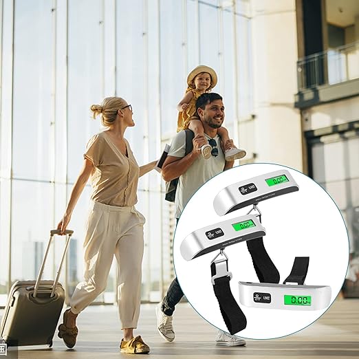 Jeffbaubl 3 Pack Digital Luggage Scale,Luggage Weight Scale,110LB Baggage Scale with Backlit LCD Display,Portable Hanging Baggage Scale,Suitcase Weight Scale with Hook for Travel Home