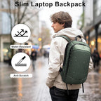 Slim Laptop Backpack for Men,Waterproof Expandable High Tech Business Work Backpack for Men and Women,15.6 Inch Lightweght Anti-theft Travel Backpack Durable College Casual Daypack Computer Laptop Bag