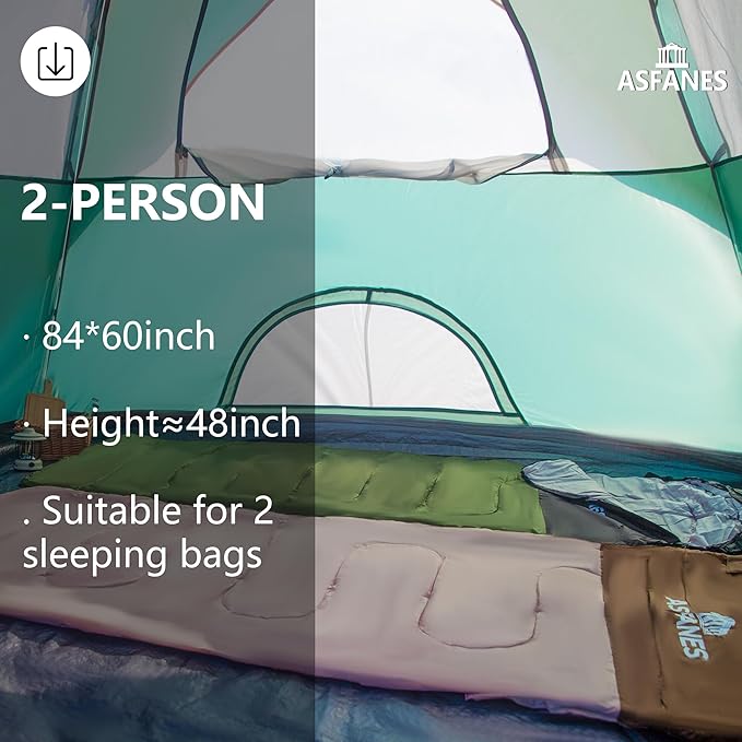 2-12 Person Tents for Camping Waterproof, Backpack Double Layer Tents, Perfect Picnics, Fishing and Backyard Camping