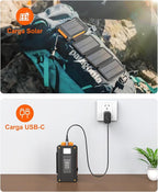 Solar Power Bank 38800mAh with 4 Solar Panels, Portable Charger USB C 18W Fast Charging for iPhone Samsung, IP67 Waterproof Outdoor External Battery Pack with Flashlight Light/SOS/Strobe
