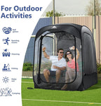 Sports Tent: Flycoop Portable Weather Pop Up Pod 1 Person to Provide Shelter from Wind Rain and Cold Weather Shelter for Outdoor Activities, Sports Events, Camping and Hiking