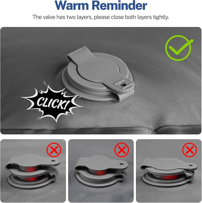 OGERY Sleeping Pad for Camping, 6" Extra-Thick Reinforced Camping Sleeping Pad with Pillows & Built-in Foot Pump, Ultralight Self Inflating Air Mattress Mat for Tent Hiking Essentials Gear