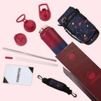 40 Oz Water Bottle with Strap Stainless Steel Sports Water Bottle with 3 Lids (Straw, Chug and Flip Lid) Insulated Leak Proof Metal Jug for Men & Women - Red Fusion