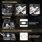 Propane or Butane Stove, Dual Fuel Propane Stove for Camping, 10,000 BTU Automatic Ignition Portable Camping Stove with Carrying Case & Windblocker & Griddle for Hiking(Fuel Not Included)