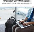 Hanke Softside Expandable Underseat Carry On Luggage for Airplanes,Travel Luggage Rolling Bag Personal Item Bag Small Suitcase,Black,16-Inch