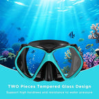 2 Pack Snorkeling Gear for Adults, Dry Snorkel, Mask Set Adult, Diving Scuba Mask, Scuba Gear, Swimming Goggles with Nose Cover, Swim Freediving Tempered Glass Panoramic View Travel Packages