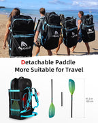 Abahub Adjustable Kayak Paddle 210-230 cm/ 230-250 cm Floating Kayaking Oars Boating Oars Canoeing Oars Black