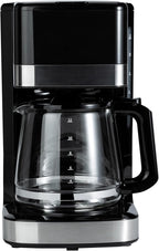 Amazon Basics 12 Cup Drip Coffee Maker, Coffee Machine with Glass Coffee Pot (1.9 Qt), Auto Shut-off, Auto Pause, Removable Filter Basket, Black & Silver