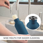 Bambaw Stainless Steel Water Bottle, 750 ml, Blue Sports Bottle, Non-Insulated Water Bottle, 750 ml Stainless Steel Bottle, Reusable Bottle, BPA-Free Flask – Sapphire Blue