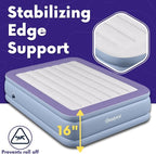 Beautyrest Hi-Loft Full Size Air Mattress with Vertical Beam Construction, Edge Support, External Pump and Puncture Resistant Vinyl for Guests and Camping