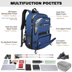 Seektop 40L Hiking Backpack Foldable Daypack for Women Men, Lightweight Travel Backpack Carry on Flight Approved Work Business Leisure Bag (Blue)