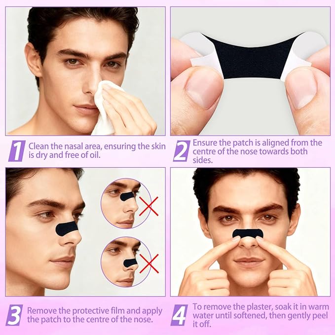 Nasal Strips for Snoring, 60 Count Extra Strength Nose Strips for Breathing, Anti Snoring Devices for Sports and Sleep, Help Stop Snoring, Relieve Nasal Congestion, Drug-Free,Deeper Sleep