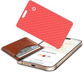 Wallet Tracker Card, Slim Rechargeable Bluetooth Item Locator, Smart Finder Compatible with Apple Find My for Wallet, Luggage, Passport, IP68 Waterproof (iOS Only) (Carbon Fiber Red)