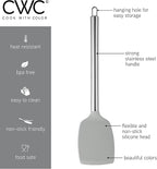 COOK WITH COLOR Silicone Cooking Utensils, Kitchen Utensil Set, Easy to Clean Silicone Kitchen Utensils, Cooking Utensils for Nonstick Cookware, Kitchen Gadgets Set, 5 Pieces, Grey Ombre