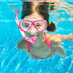 Kids Snorkel Set Dry Top Snorkeling Gear for Kids Youth Boys Girls Junior Age 5-15,Tempered Glass Swimming Diving Mask and Snorkel Set 180 Degree Panoramic View