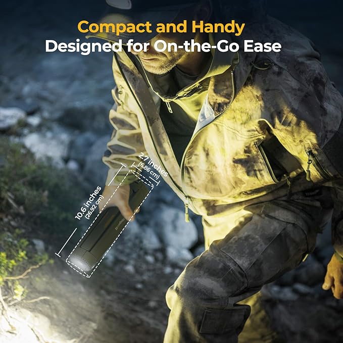 BougeRV Upgraded Telescopic Camping Light, 15600mAh RotatableElectric Lantern, Collapsible Outdoor Light, Cordless Flashlight, Waterproof, Tent Lamp for Camping, Emergency, Hiking, Outdoor