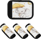 Qilmy Cute Baby Elephant Luggage Handle Wrap 4Pack Luggage Identifiers Tag Comfort Handle Grips Cover for Stroller Suitcase Bag Airplane Travel Accessories2124