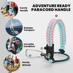 Insulated Water Bottle 87 oz, Triple Wall Vacuum Stainless Steel (Cold for 48 Hrs), Leak Proof & Non-BPA, Modern Water Flask Jug with Paracord Handle & Straw Spout Lids, Hydrangea