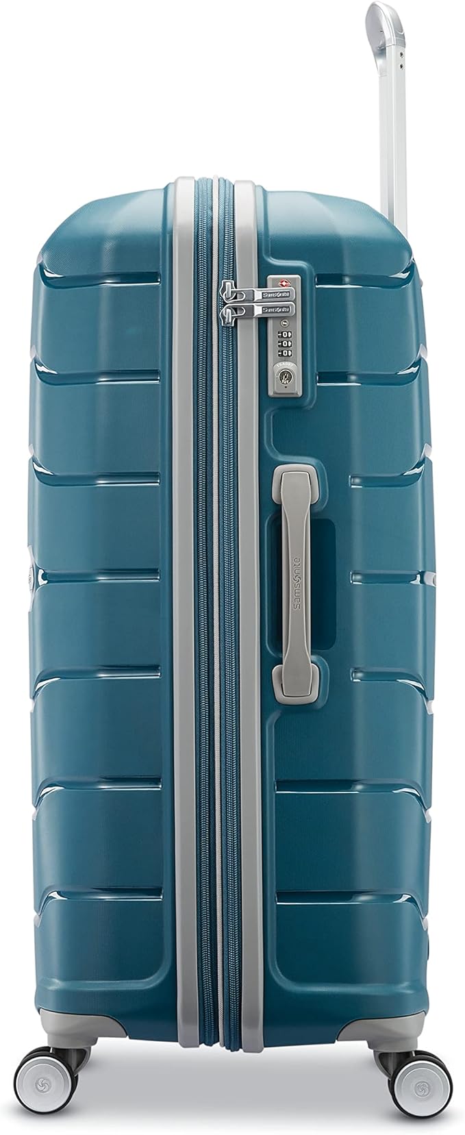 Samsonite Freeform Hardside Expandable with Double Spinner Wheels, Checked-Large 28-Inch, Dark Teal