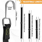 Bungee Cords Heavy Duty Outdoor, Long Adjustable Bungee Cords with Hooks Flat, 80 Inch High Elastic Rubber Bungee Straps with Hooks for Luggage, Roof Racks, Tarpaulin, Moving Cargo, Camps, Tarps