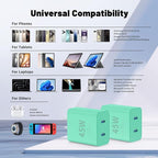 QZIIW iPhone 16 15 Pro Max Charger Fast Charging,45W Dual Port USB C Fast Charger Block [2-Pack] & Extra Long 60W 3/6/10/10FT USB C Cable - PD Quick Adapter 3.0 for iPhone 16 15/16 15Pro/16 15 Plus.