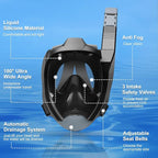 Supertrip Full Face Snorkel Mask Adults, Snorkeling Gear for Adults with Shorten Breathing Distance, Snorkel Mask for 180°Panoramic View Camera Mount Advanced Breathing System, Anti-Fog Anti-Leak